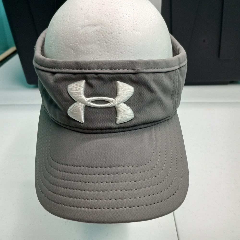 Under Armour Visor OSFA Gray Athletic Golf Tennis Running Sporty Sun Hat